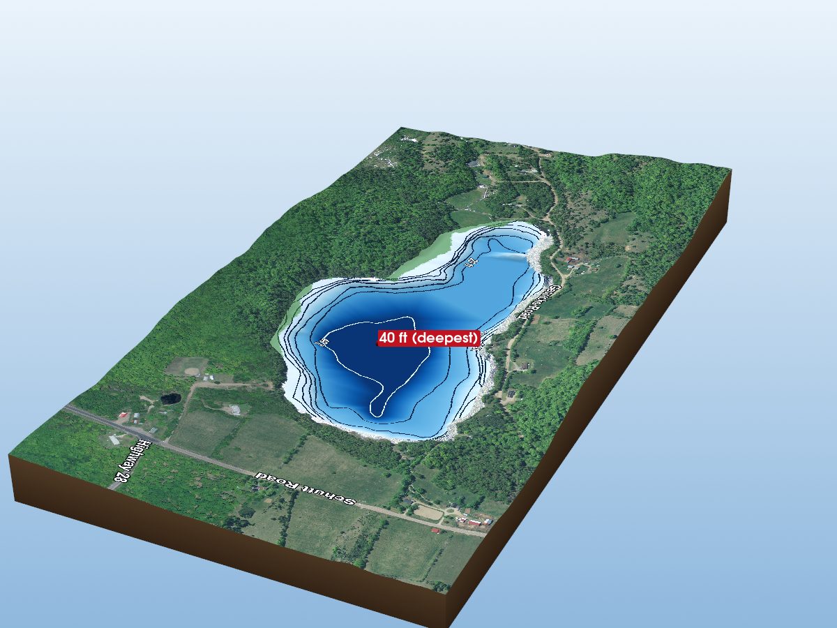 Depth map of Genricks Lake