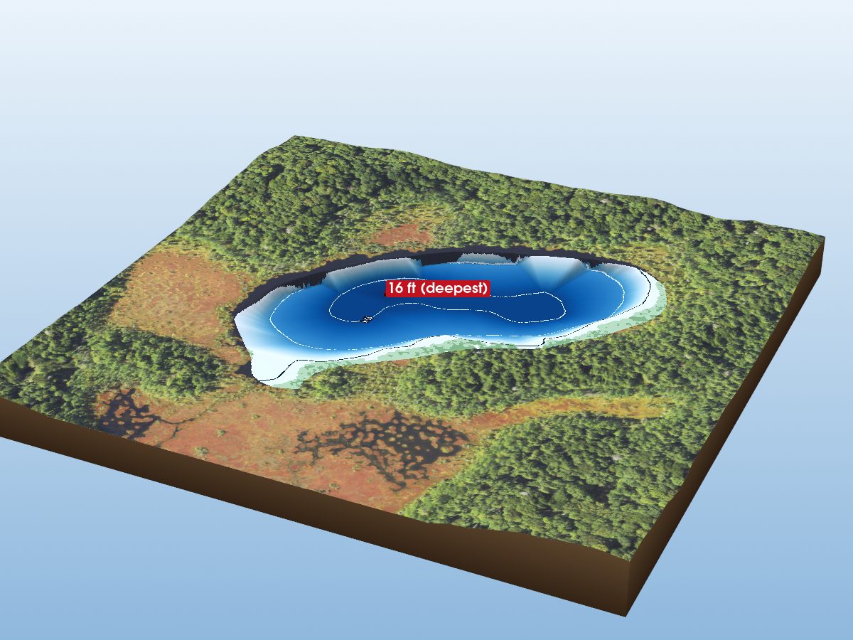 Depth map of Germain Lake