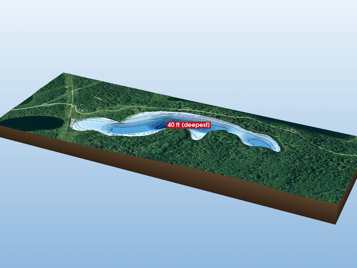 Depth map of Gertrude Lake