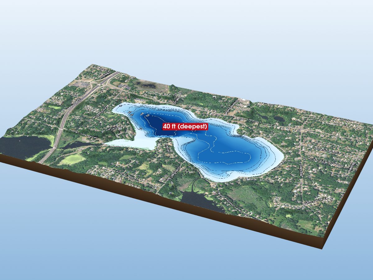 Depth map of Gervais Lake