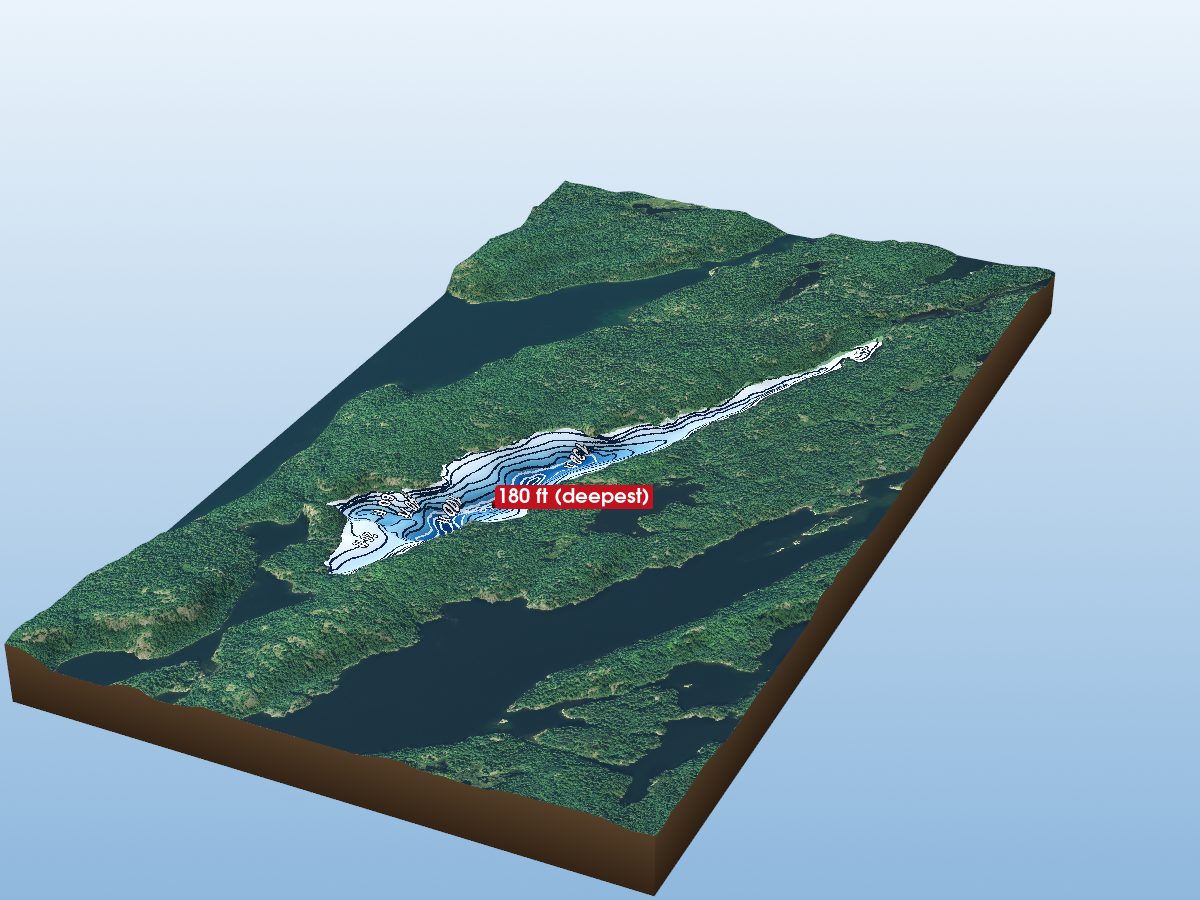 Depth map of Gibberry Lake