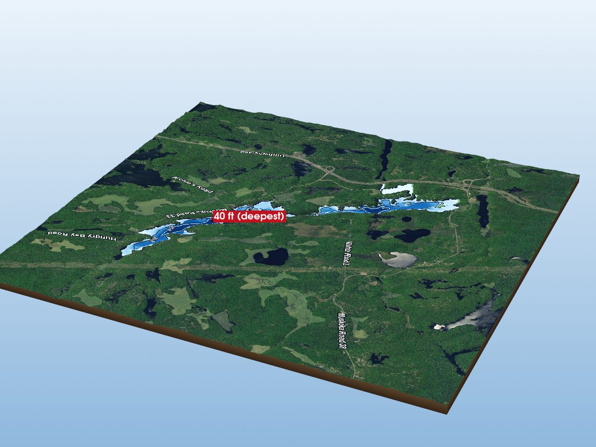 Depth map of Gibson Lake