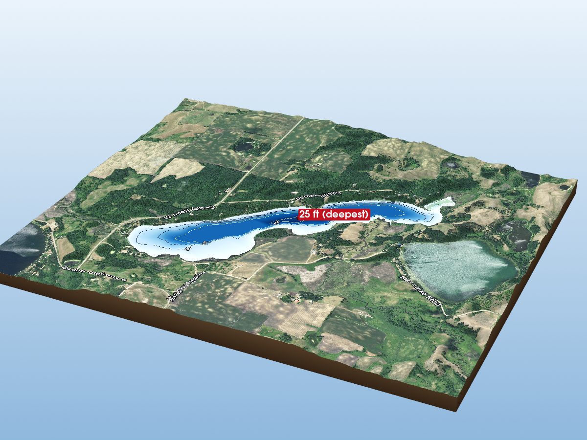 Depth map of Gilchrist Lake
