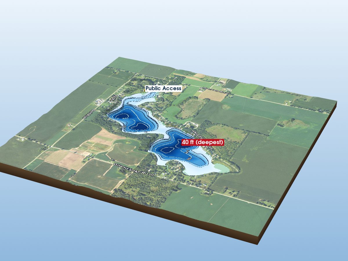 Depth map of Gilead Lake