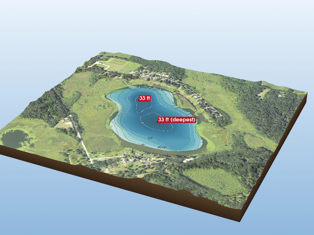 Depth map of Gilkey Lake