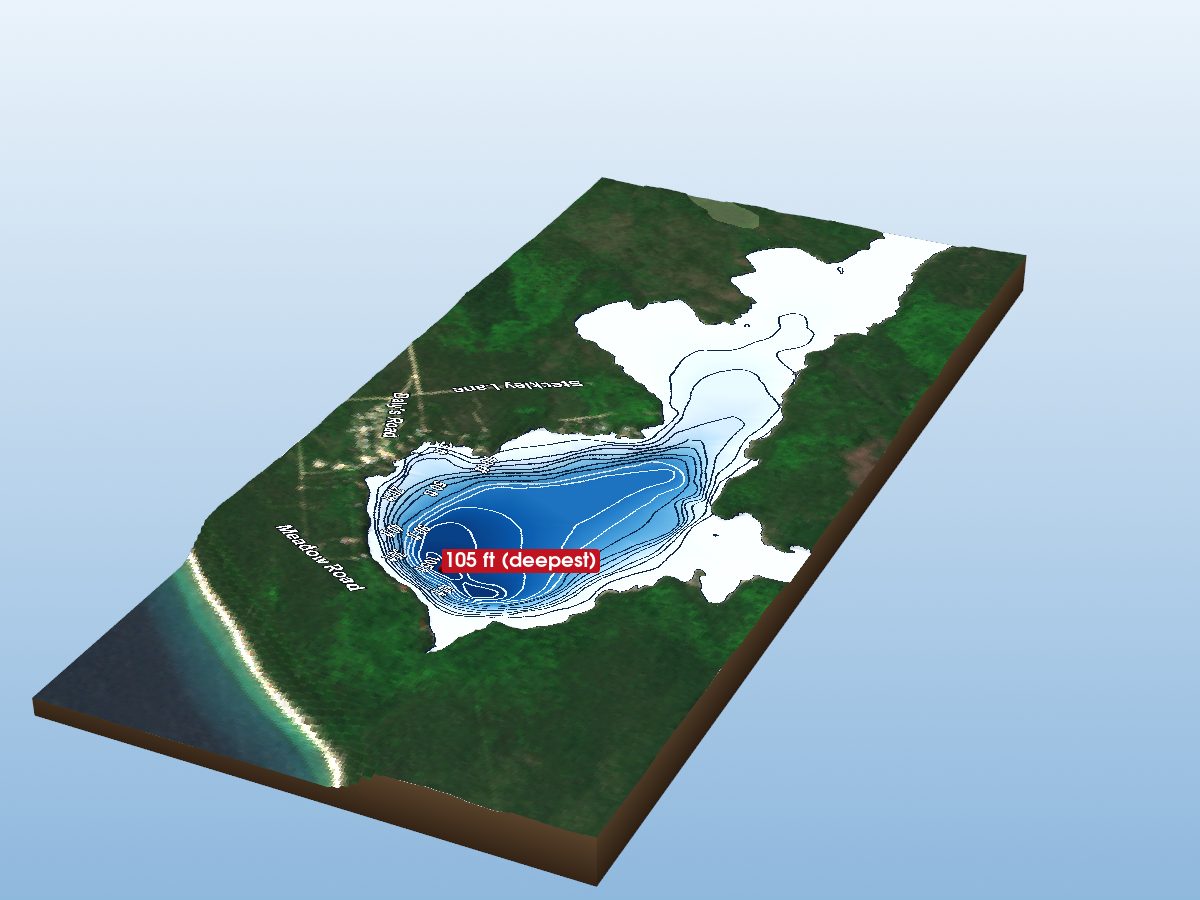 Depth map of Gillies Lake