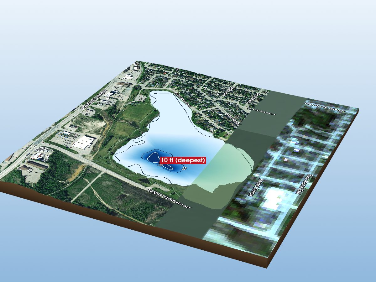 Depth map of Gillies Lake