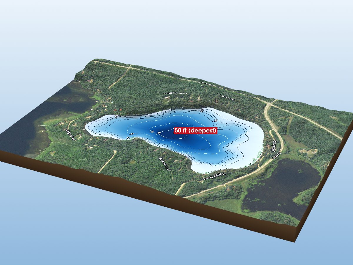 Depth map of Gilmore Lake