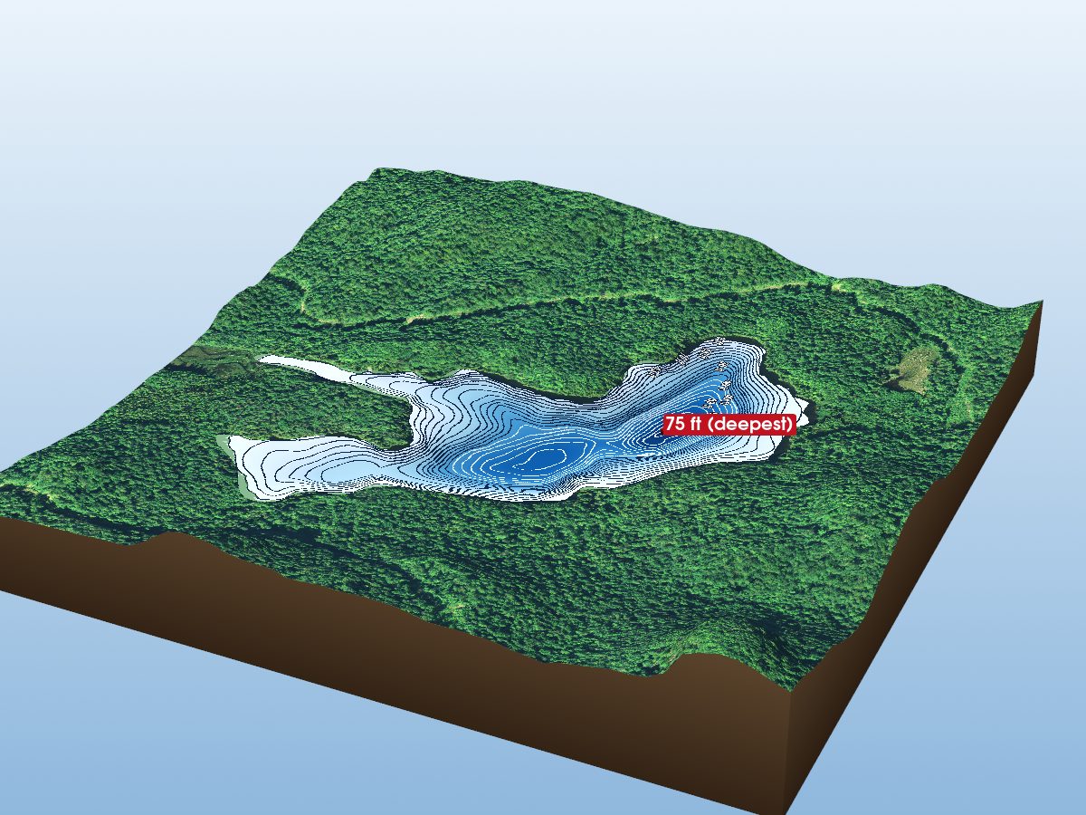 Depth map of Gimlet Lake