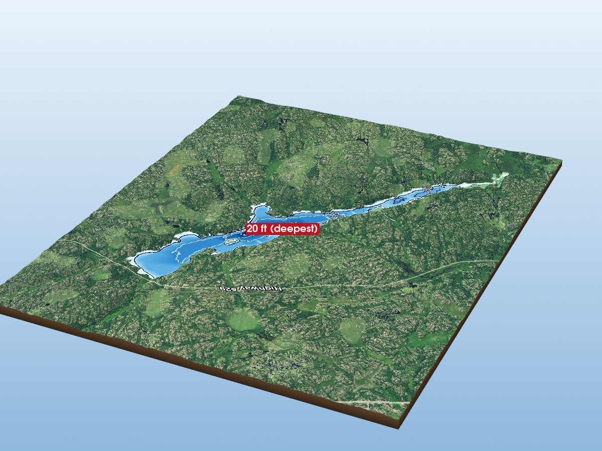 Depth map of Giroux Lake