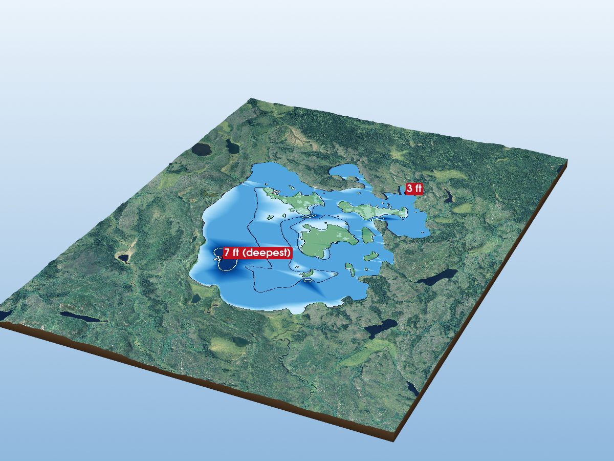 Depth map of Gitche Lake