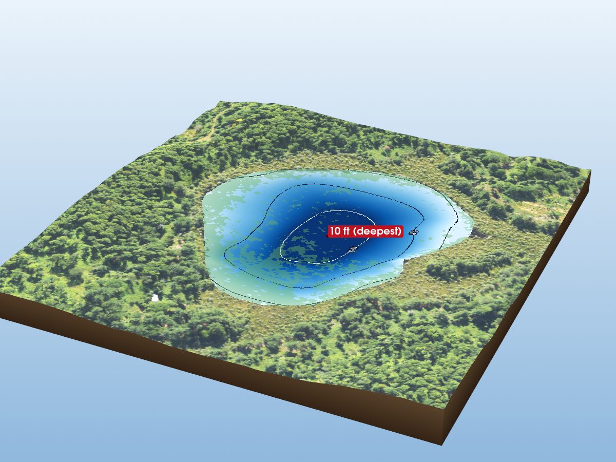 Depth map of Gleason Lake