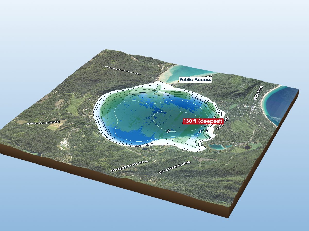 Depth map of Glen Lake