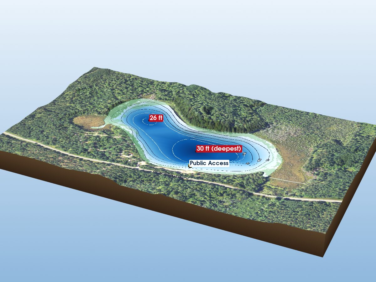 Depth map of Glidden Lake