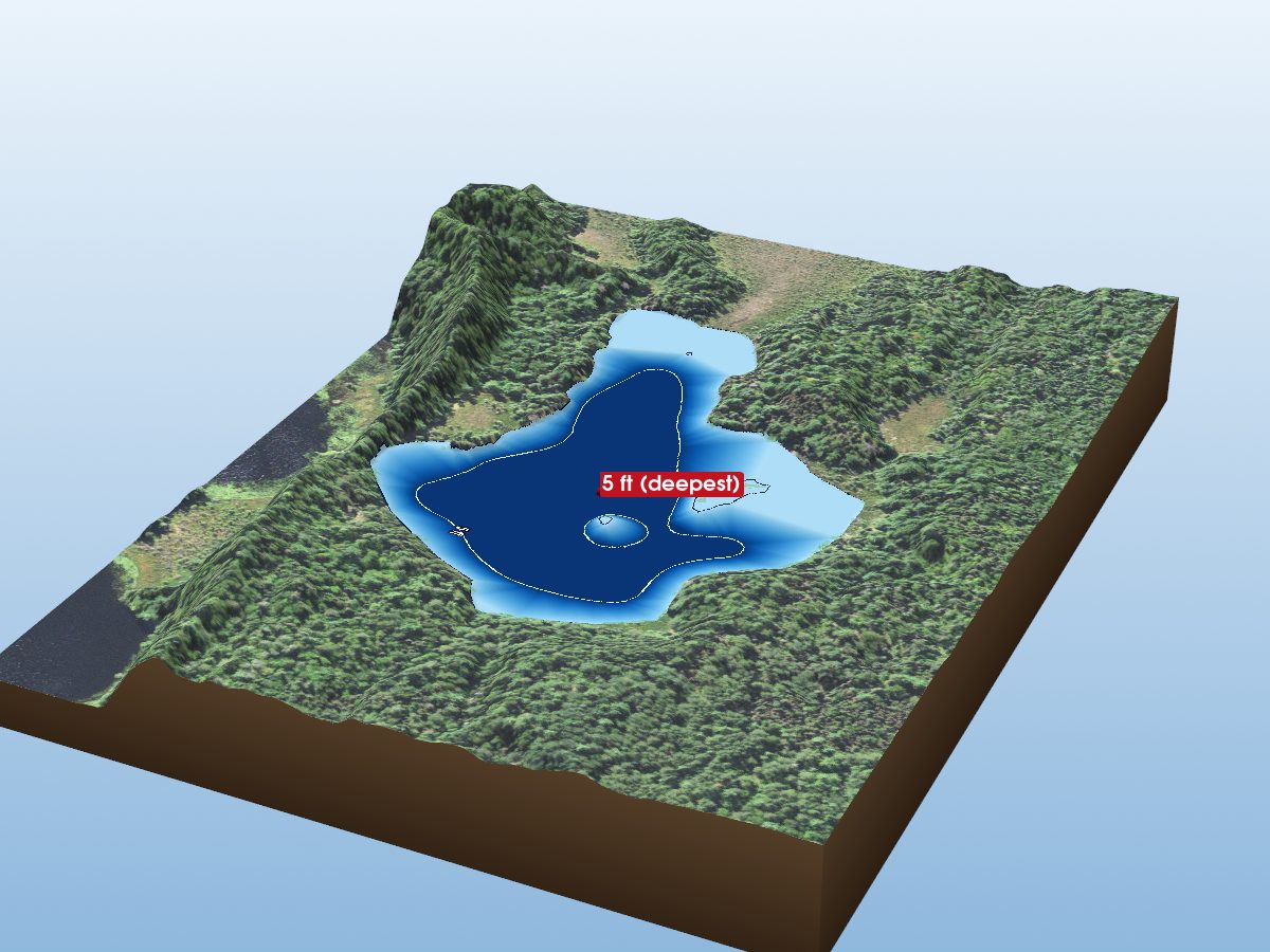 Depth map of Glimmer Lake