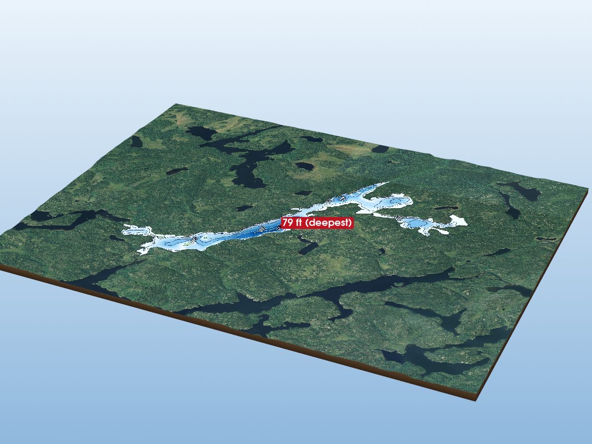 Depth map of Gnome Lake