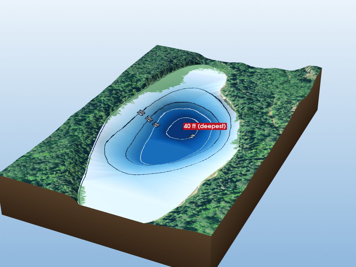 Depth map of Goddard Lake