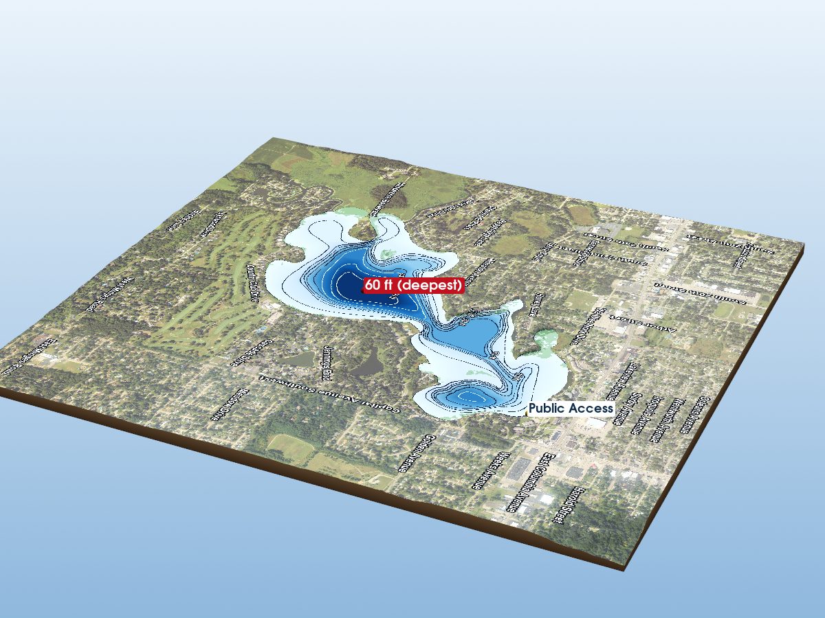 Depth map of Goguac Lake
