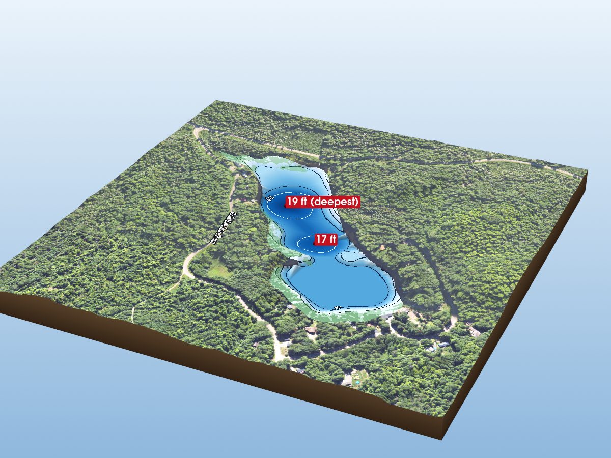 Depth map of Gold Mine Lake