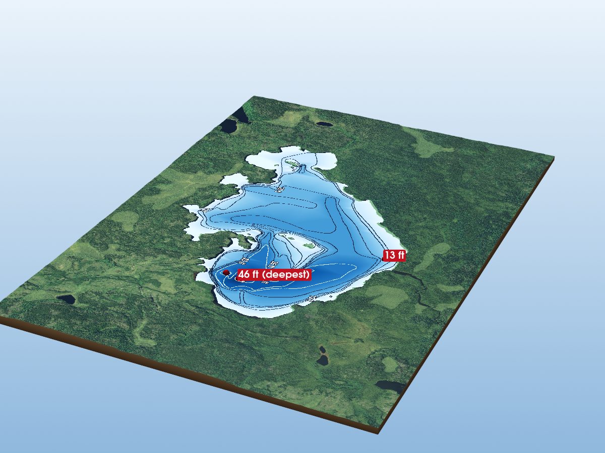 Depth map of Goldsborough Lake