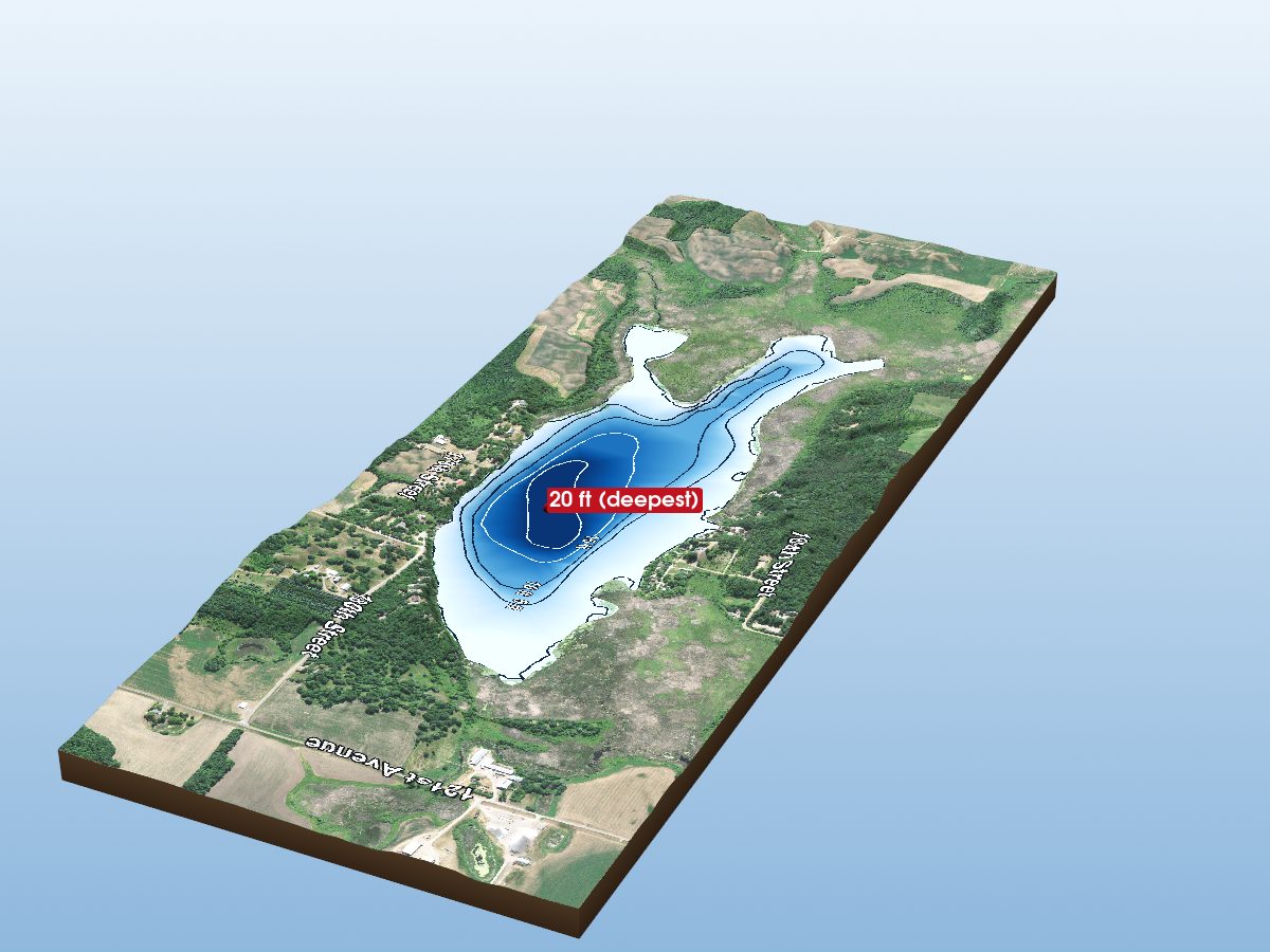 Depth map of Goodners Lake