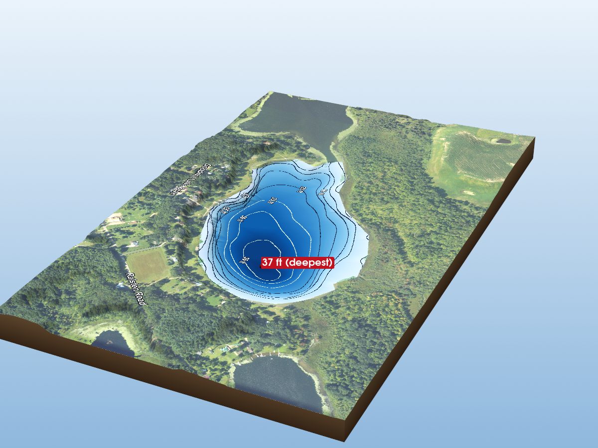 Depth map of Goodrich Lake
