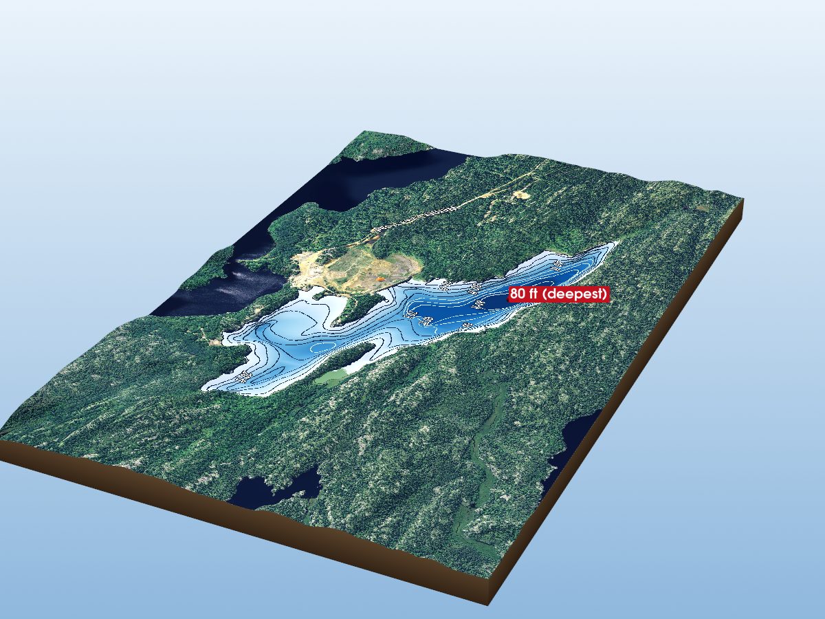 Depth map of Gordon Lake