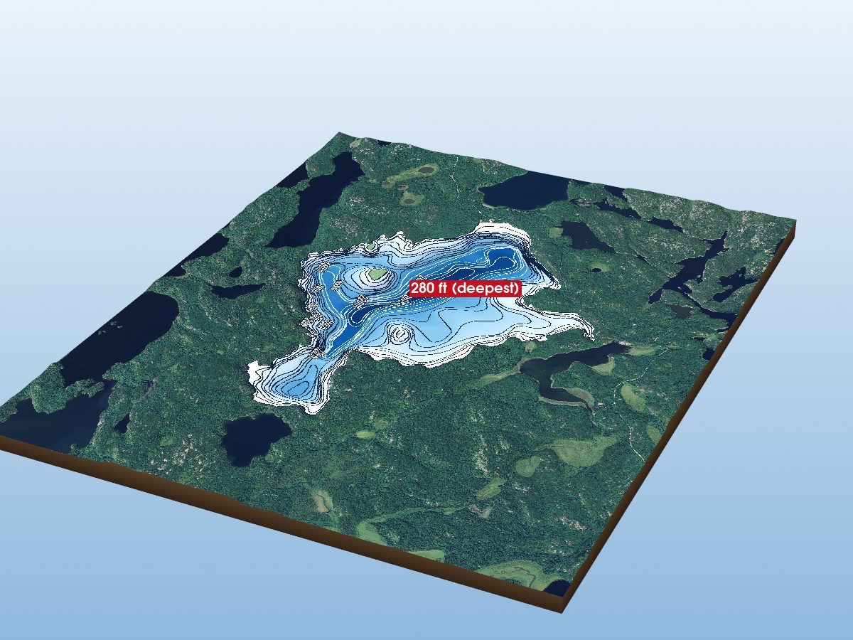 Depth map of Gordon Lake