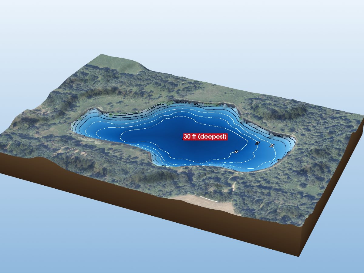 Depth map of Gordy Lake