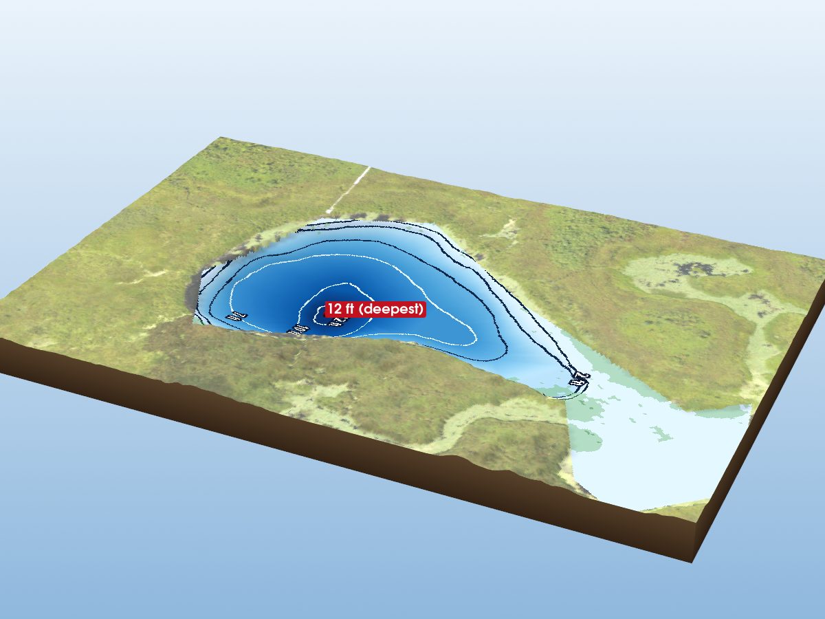 Depth map of Goslins Lake