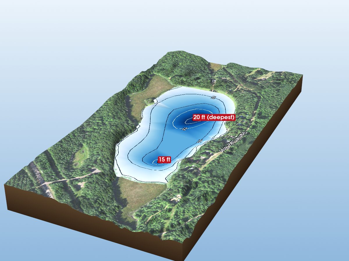 Depth map of Graham Lake