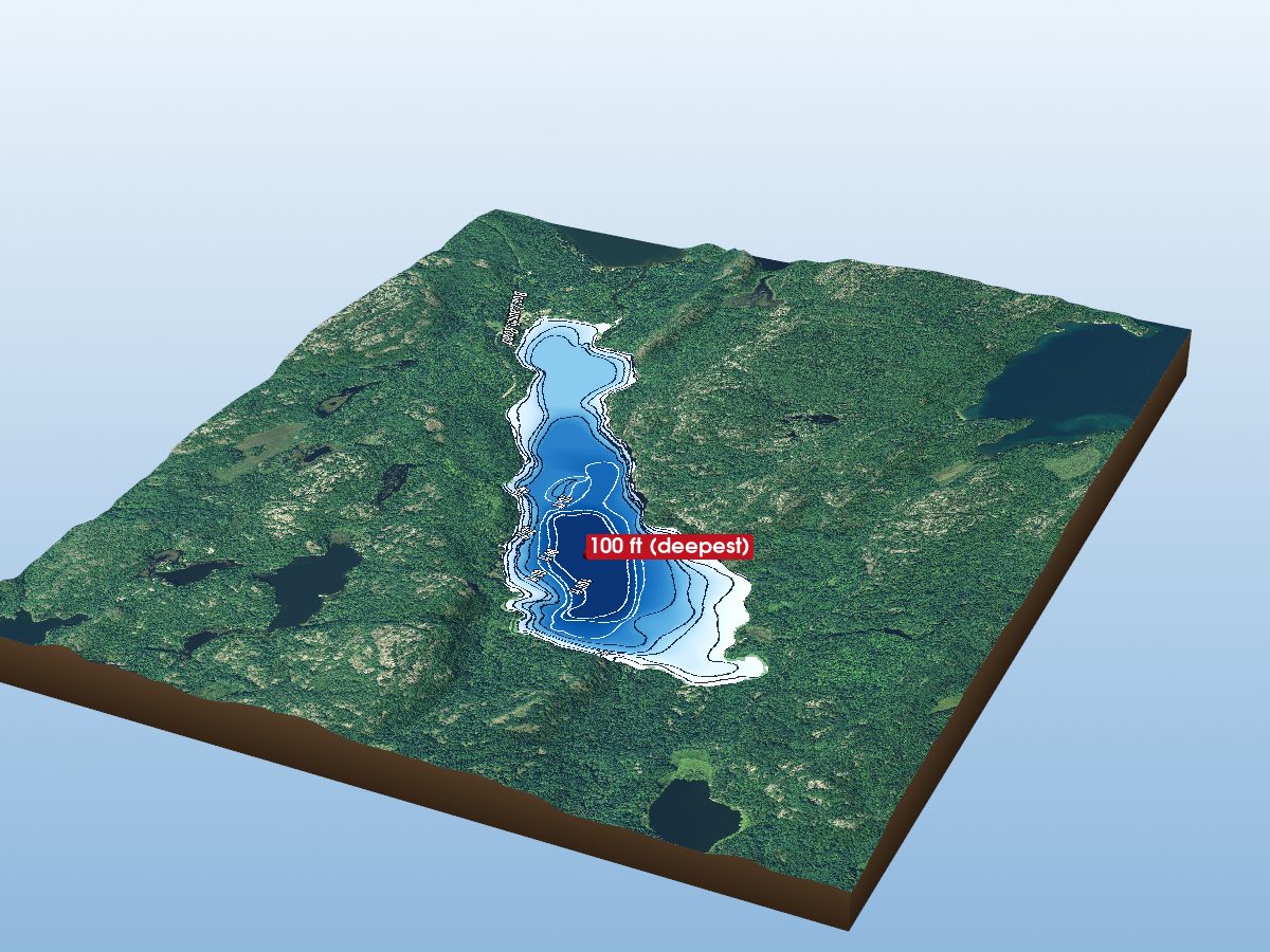 Depth map of Granary Lake