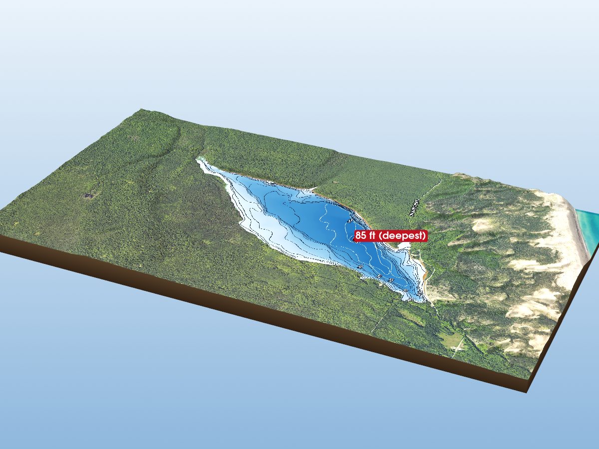 Depth map of Grand Sable Lake