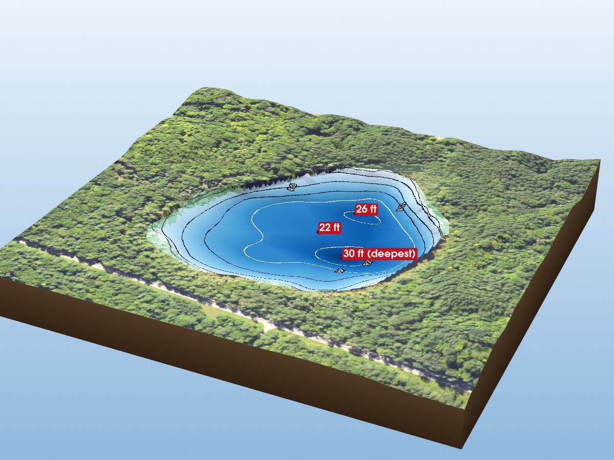 Depth map of Grants Lake