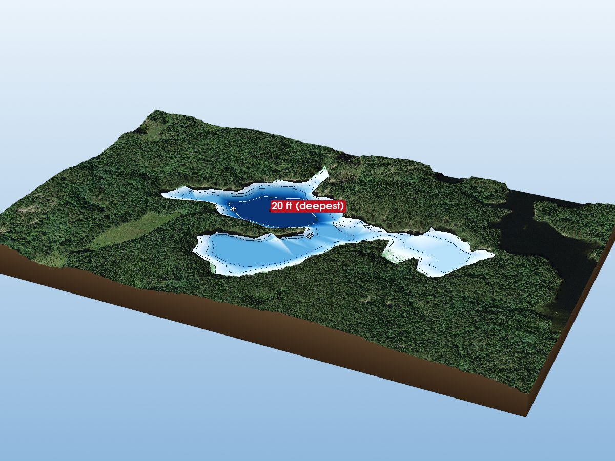 Depth map of Gratton Lake