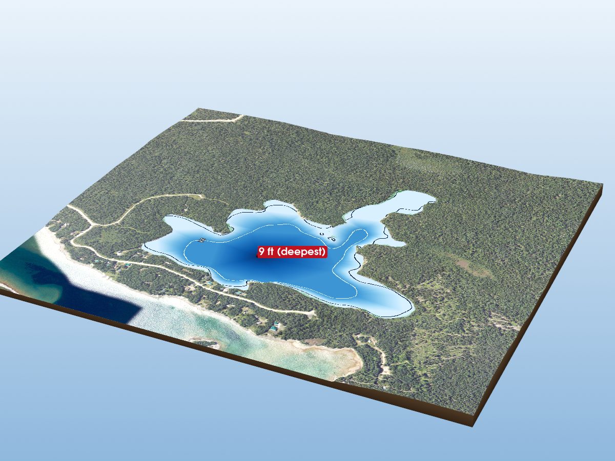 Depth map of Gravel Lake