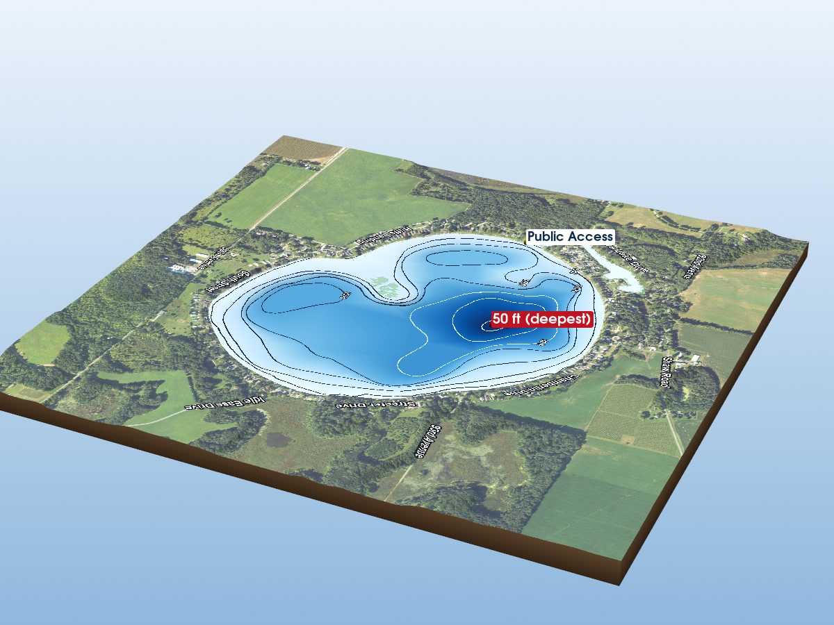 Depth map of Gravel Lake