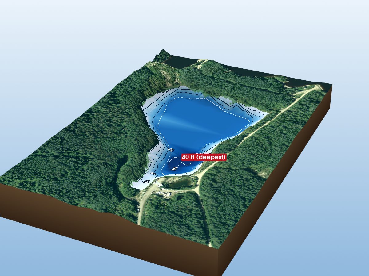Depth map of Gravel Pit Lake