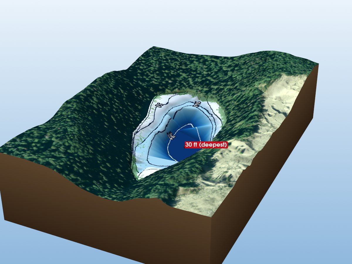 Depth map of Gravel Pit Lake