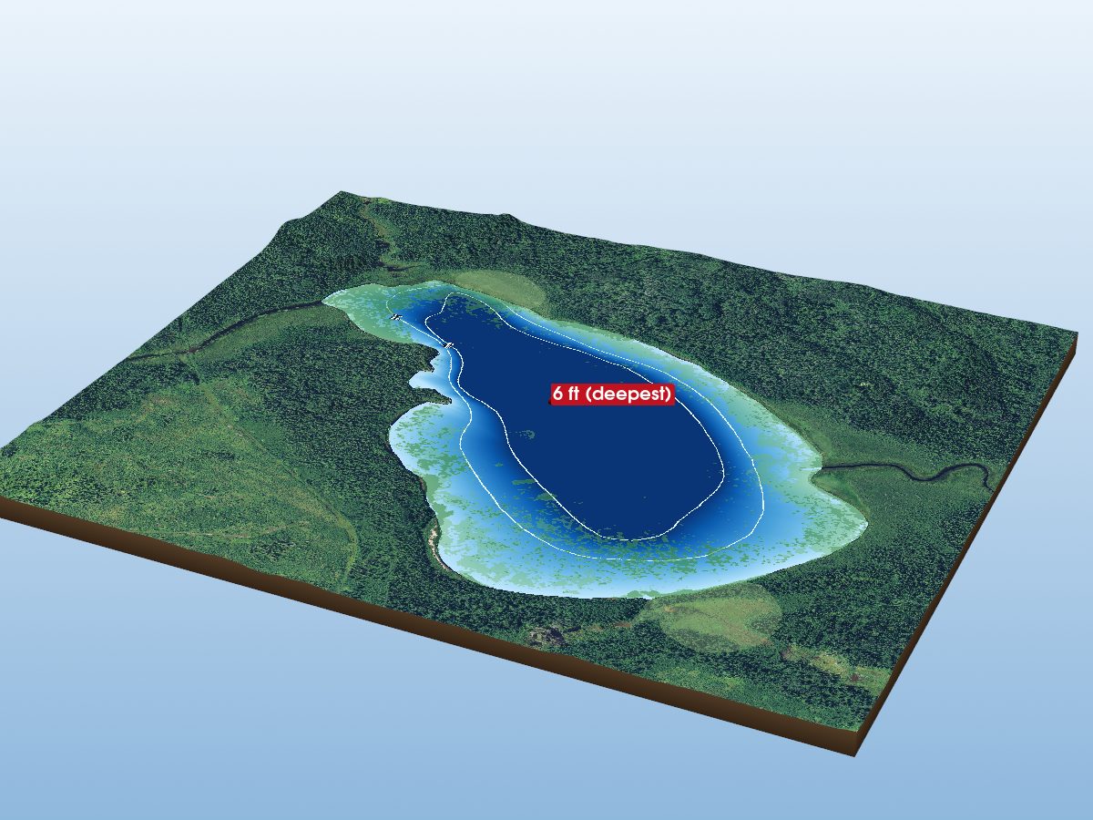 Depth map of Graveyard Lake