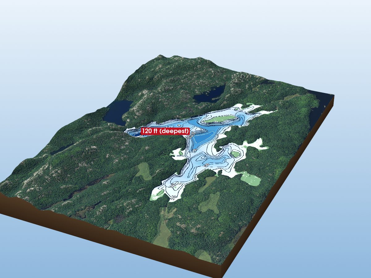 Depth map of Great Mountain Lake