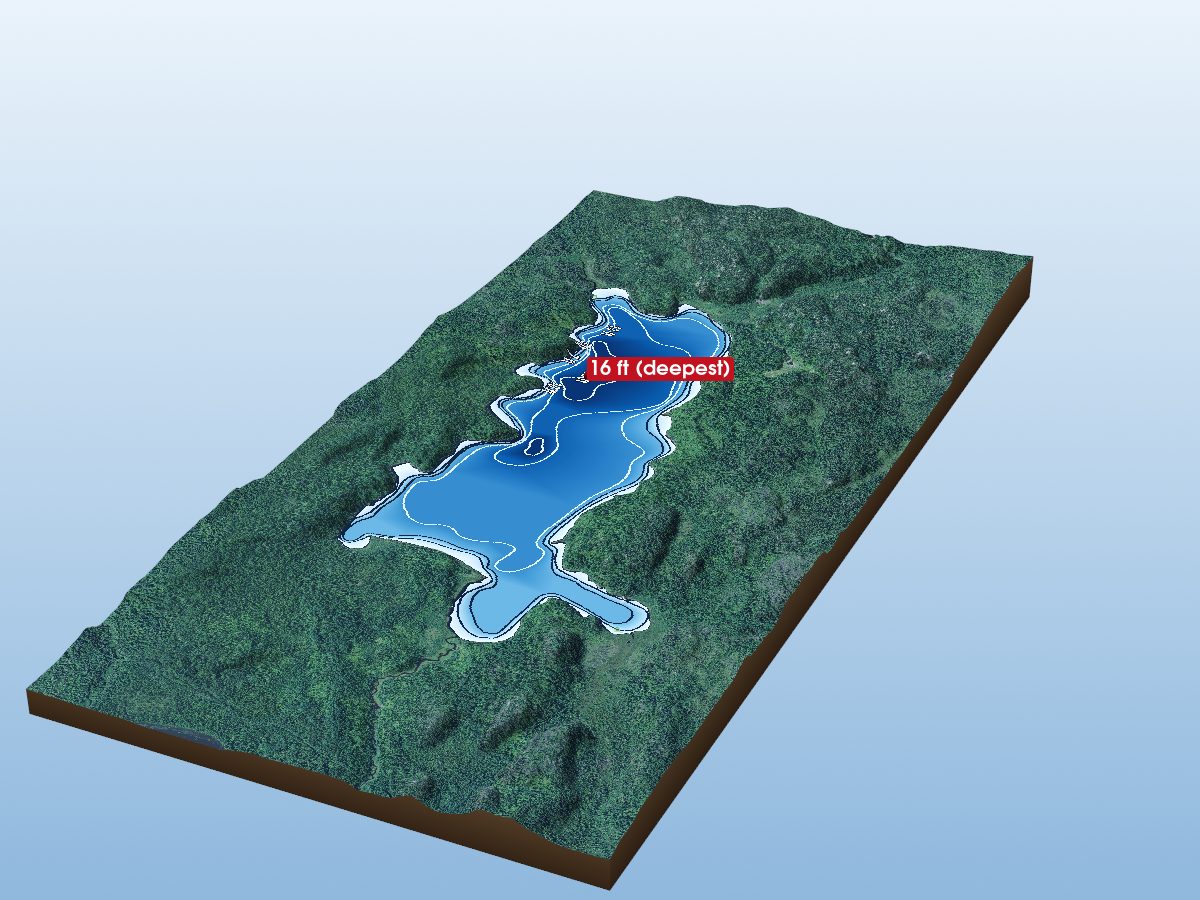 Depth map of Great Portage Lake