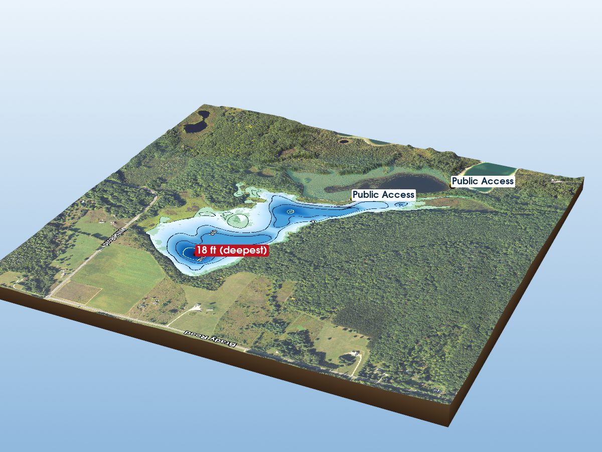 Depth map of Grebe Lake