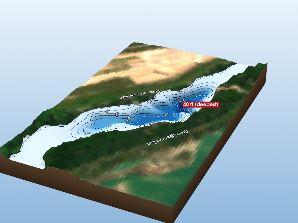3D depth map of Green Lake