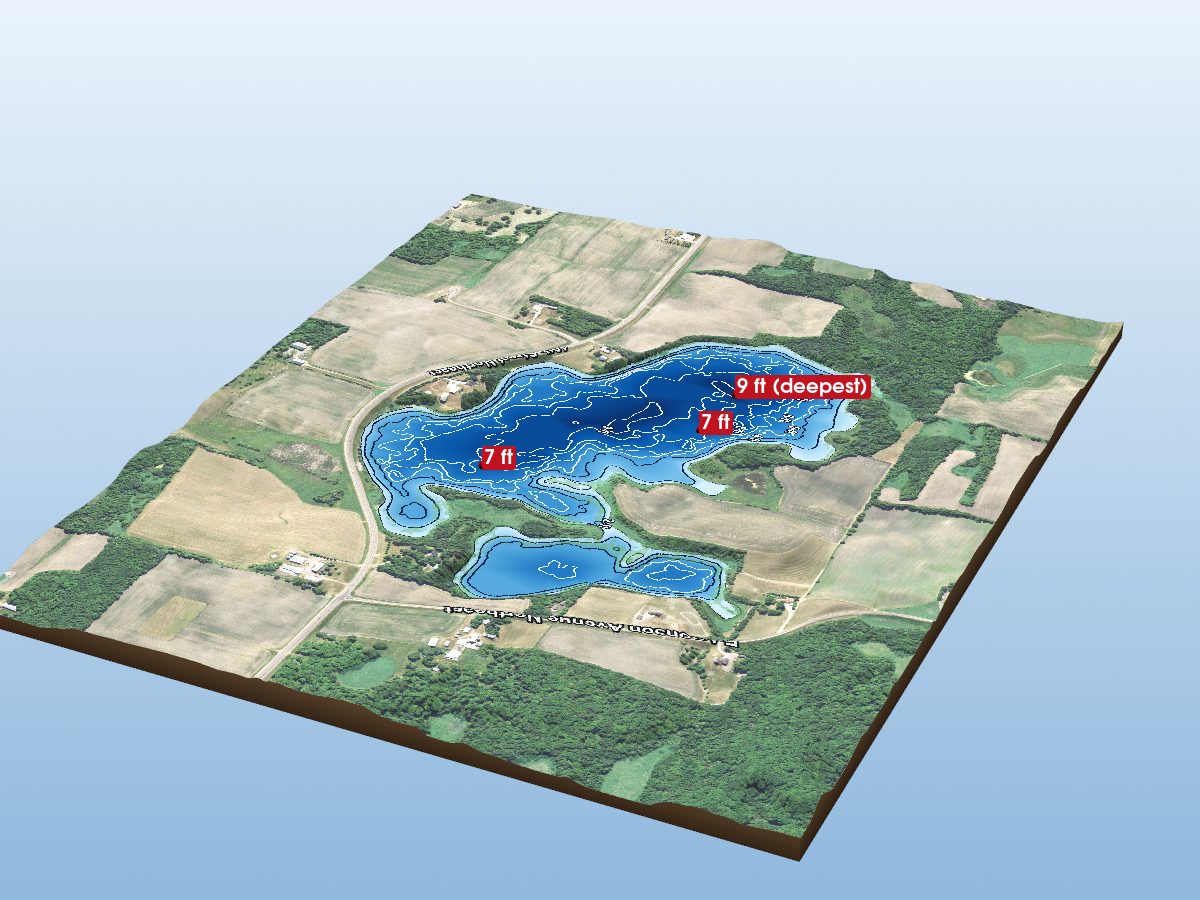 Depth map of Green Mountain Lake
