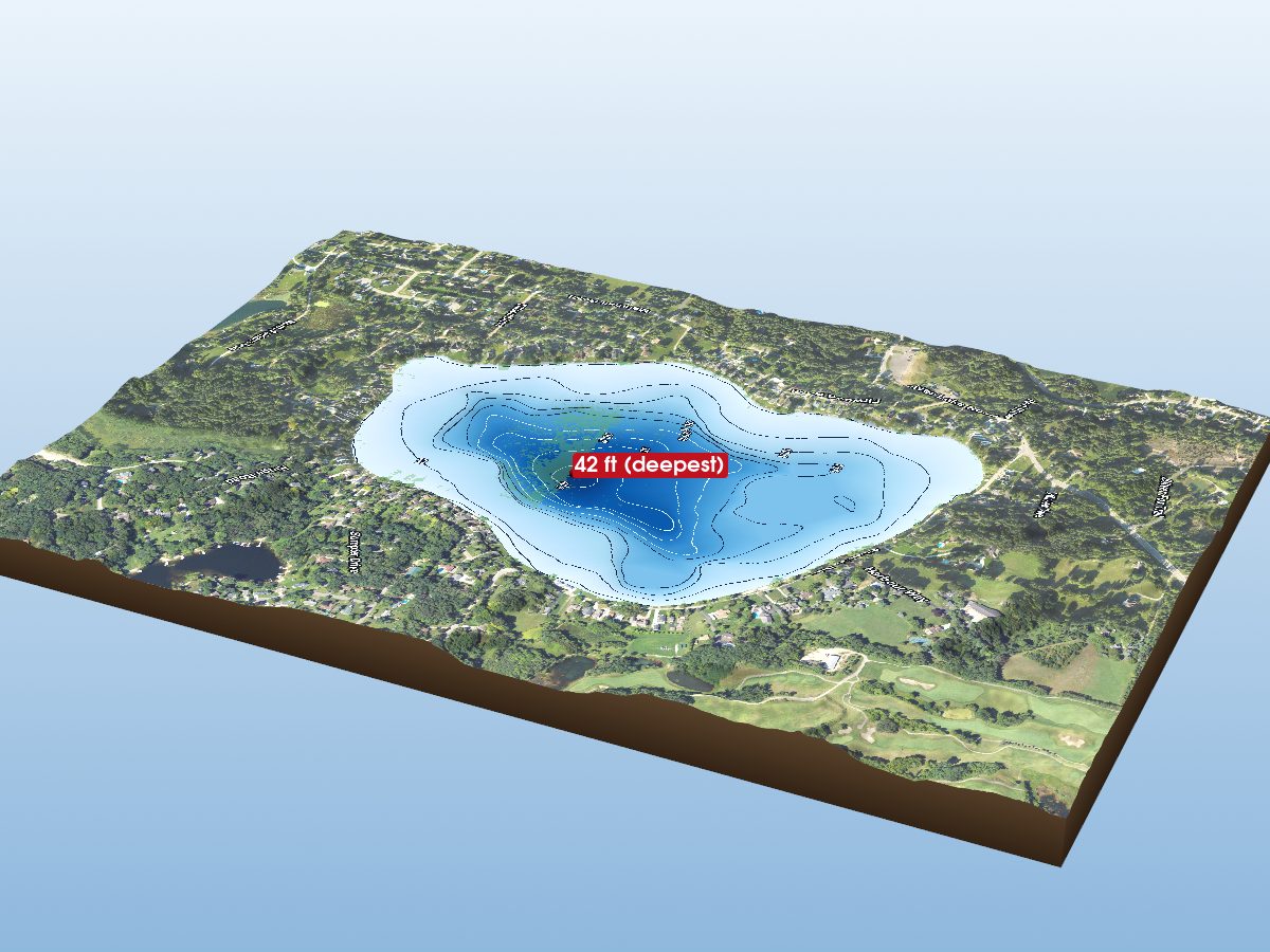 Depth map of Green Oak Lake