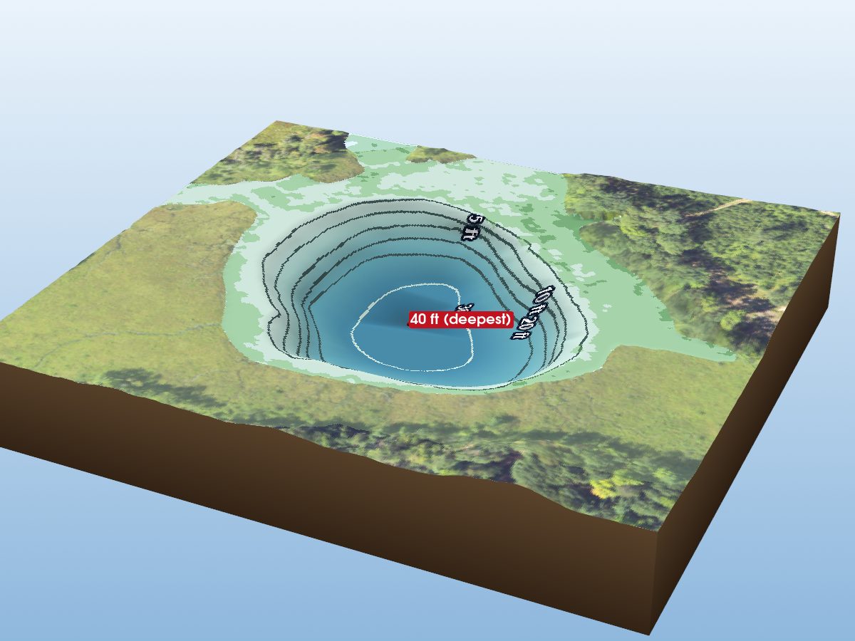Depth map of Green Pine Lake