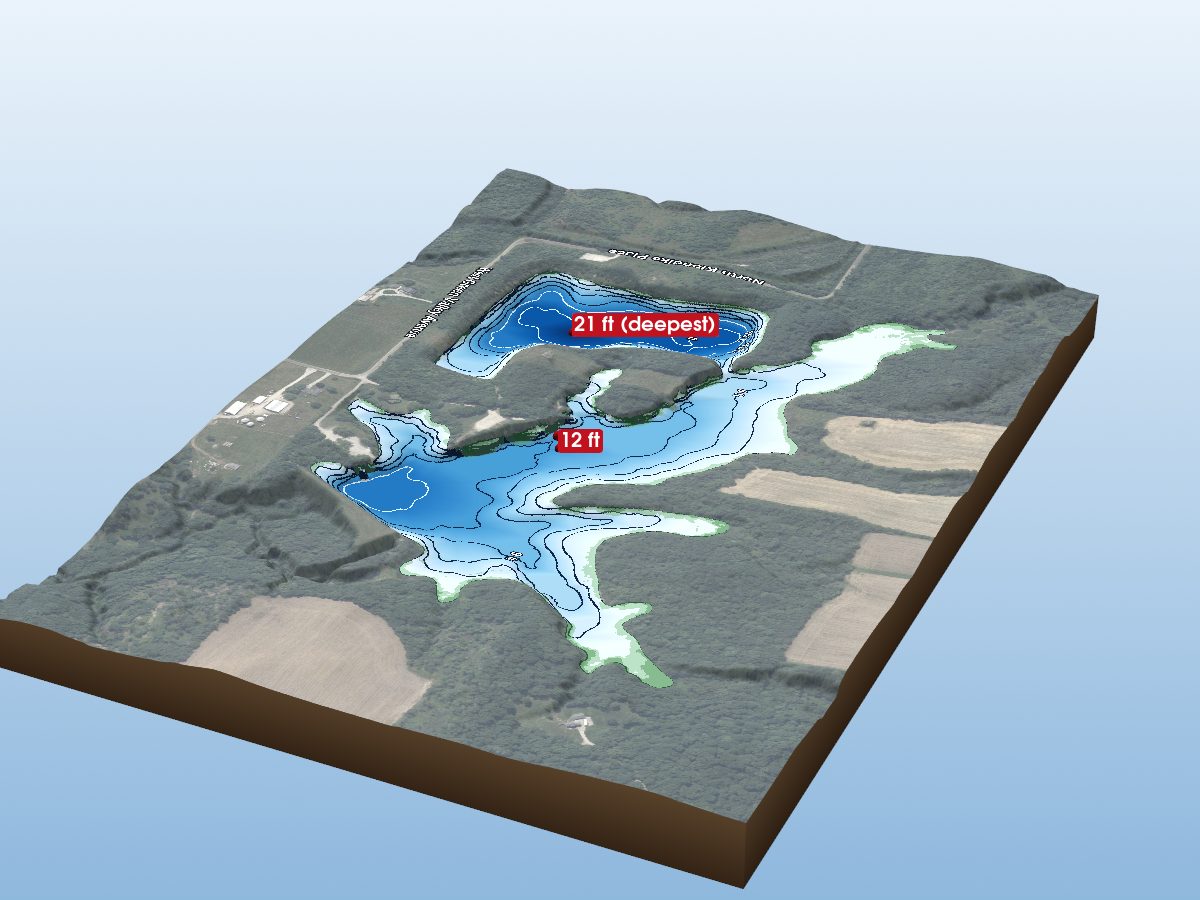 Depth map of Green Valley Lake
