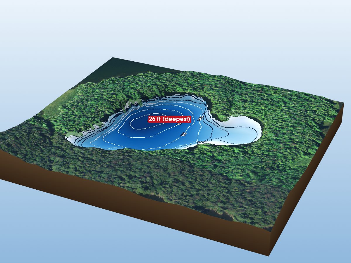 Depth map of Greenhorn Lake
