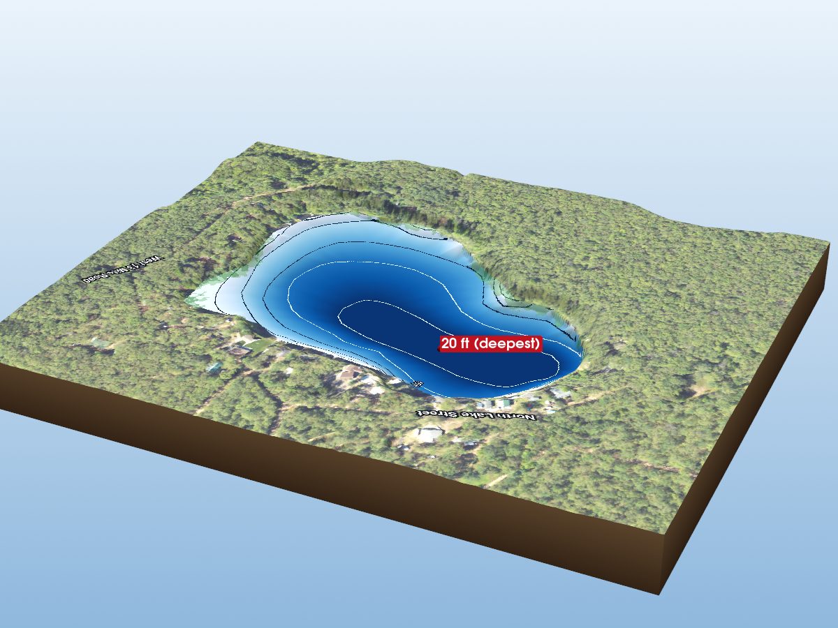 Depth map of Greening Lake